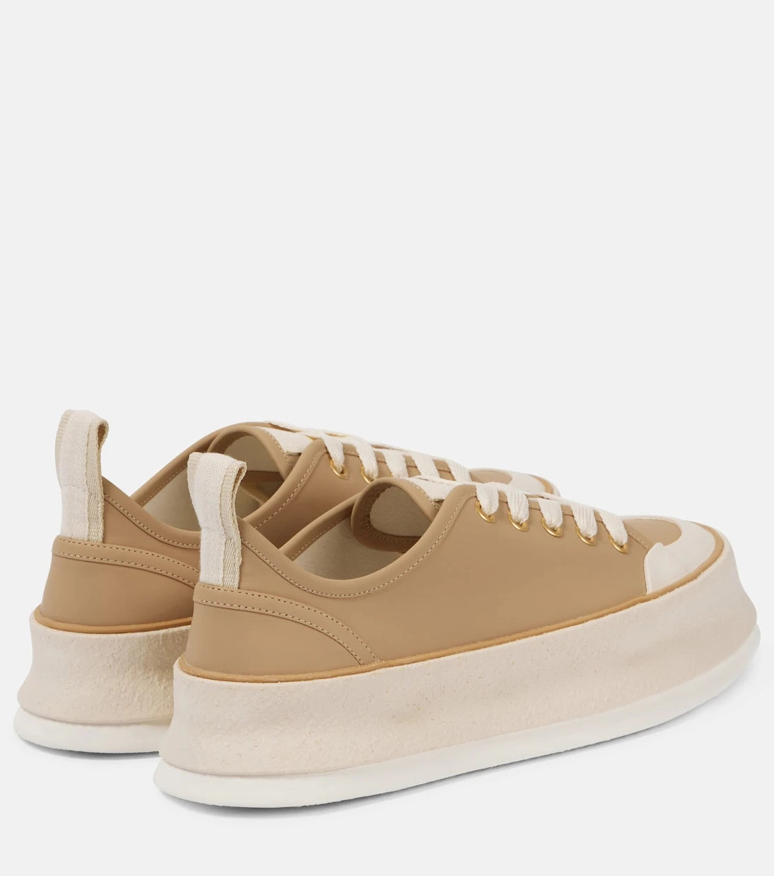Max Mara - Deri platform spor ayakkabı