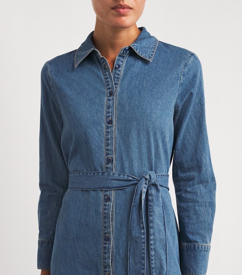 Alice+Olivia Blue Denim Chassidy Maxi Dress