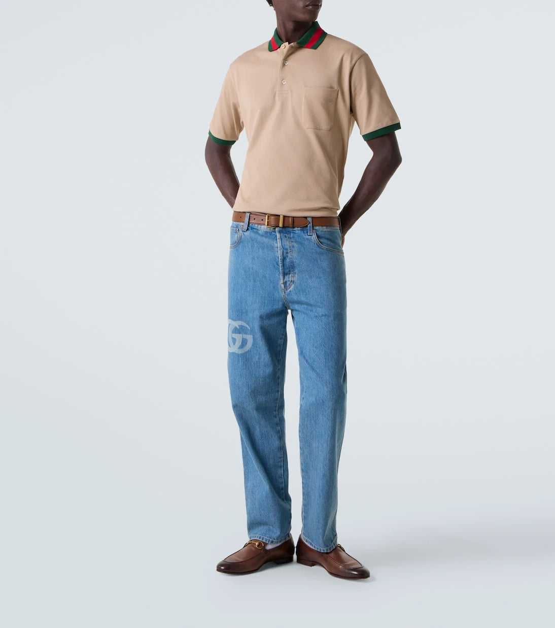 Gucci - قميص بولو بيكيه بياقة ويب