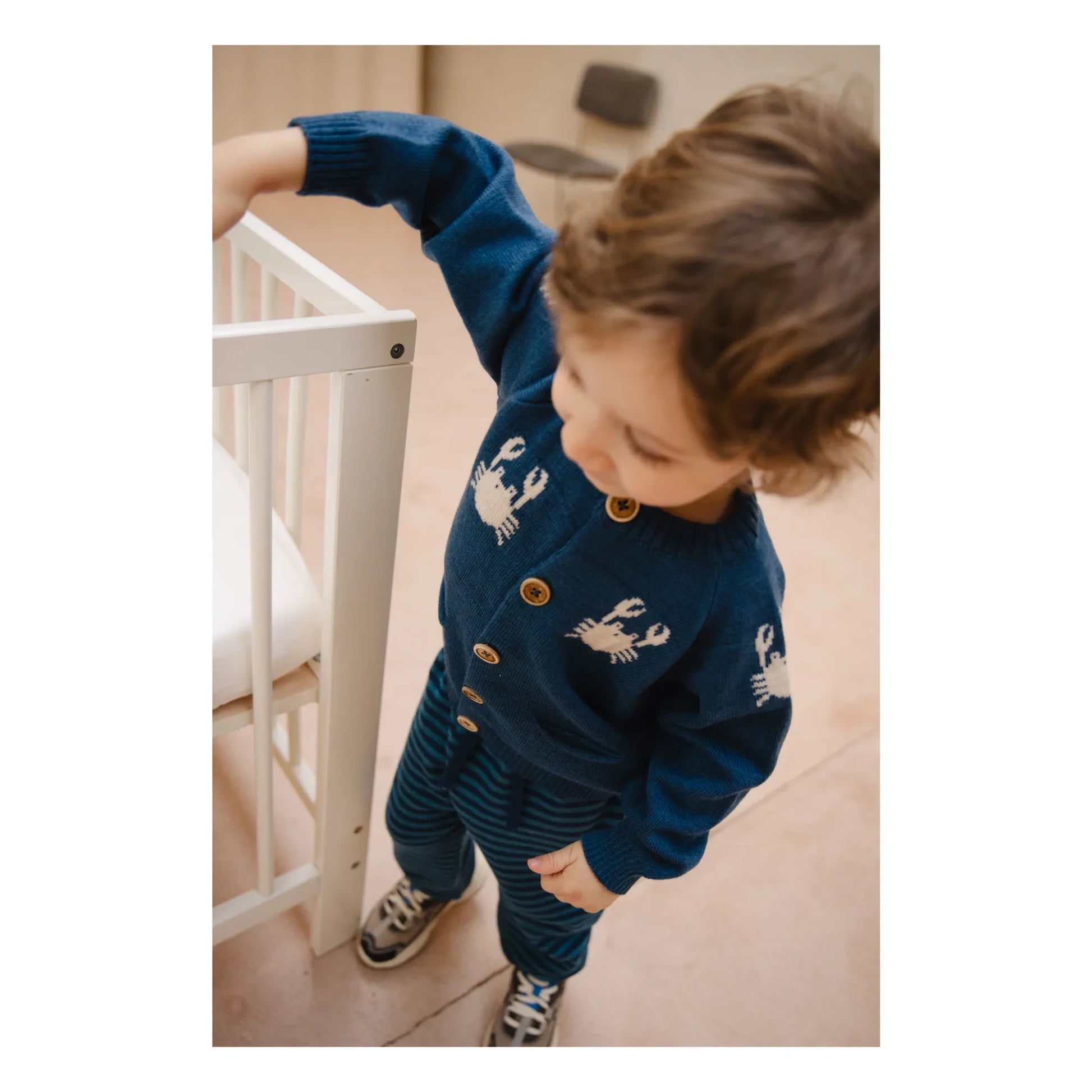 Bayiri - Dancing Crabs Merino Cardigan | Blue
