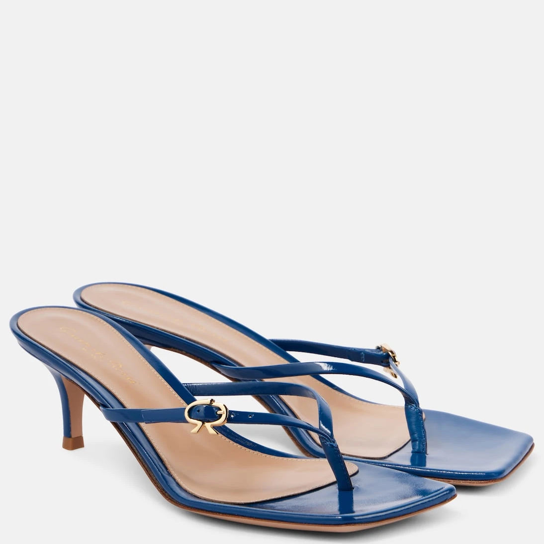 Gianvito Rossi - Ribbon patent leather thong sandals