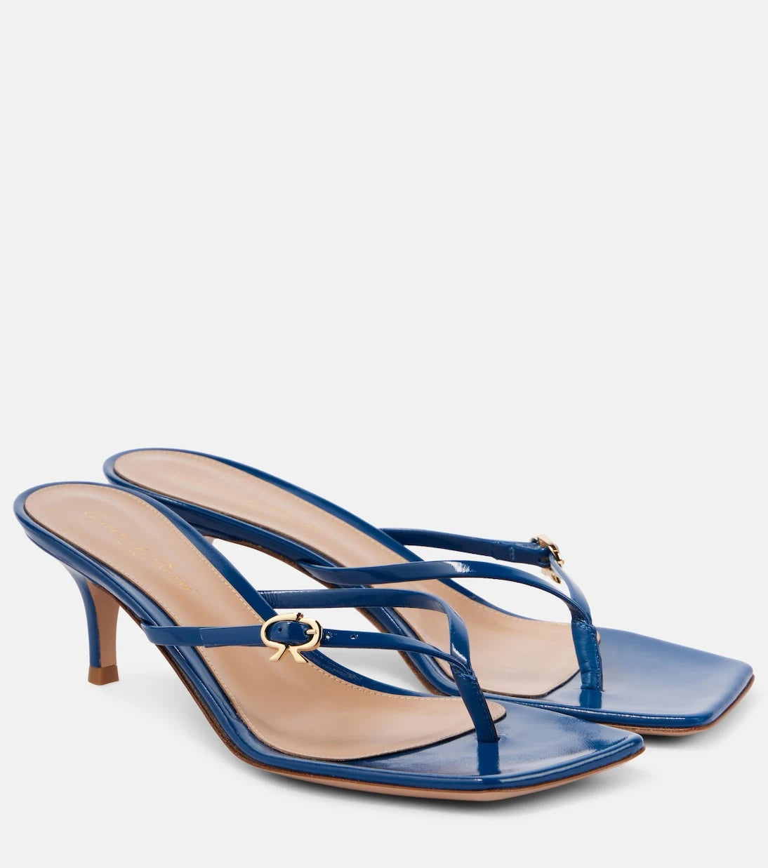 Gianvito Rossi - Ribbon patent leather thong sandals