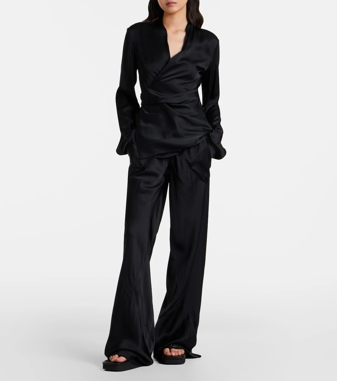 Rick Owens - Bias cady crêpe cady wide-leg pants