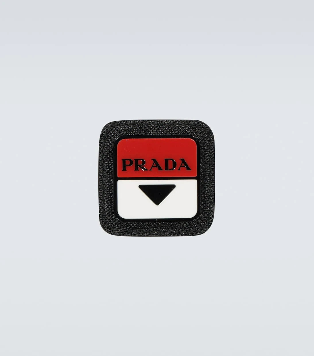 Prada - Leather-trimmed logo badge