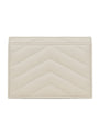 Saint Laurent White Quilted Leather Monogram Wallet