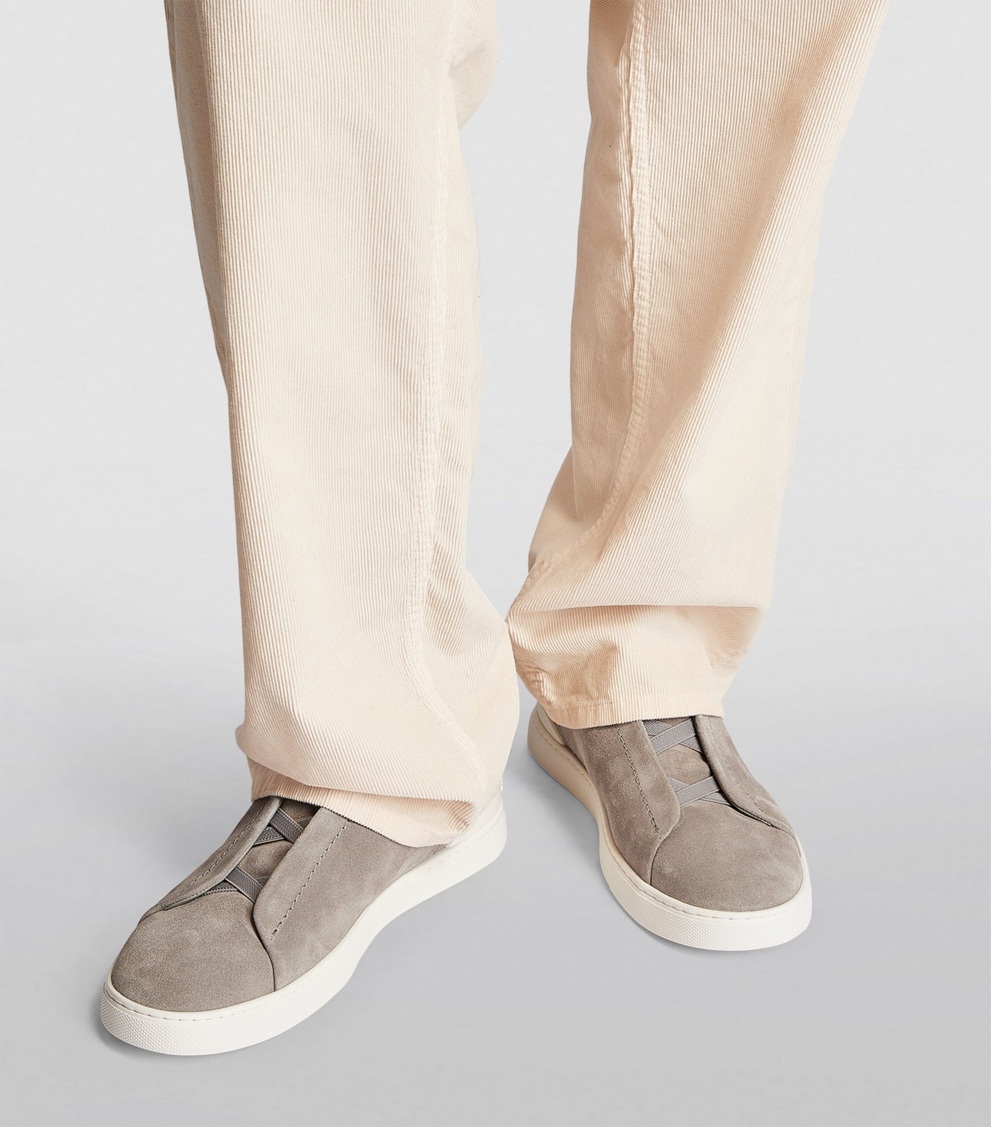 Zegna Suede Triple Stitch Sneakers
