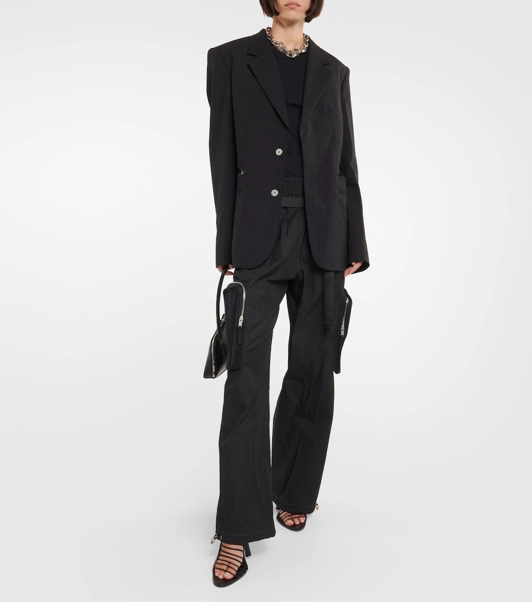 Dion Lee - بليزر صوف بقصات وحواف دانتيل