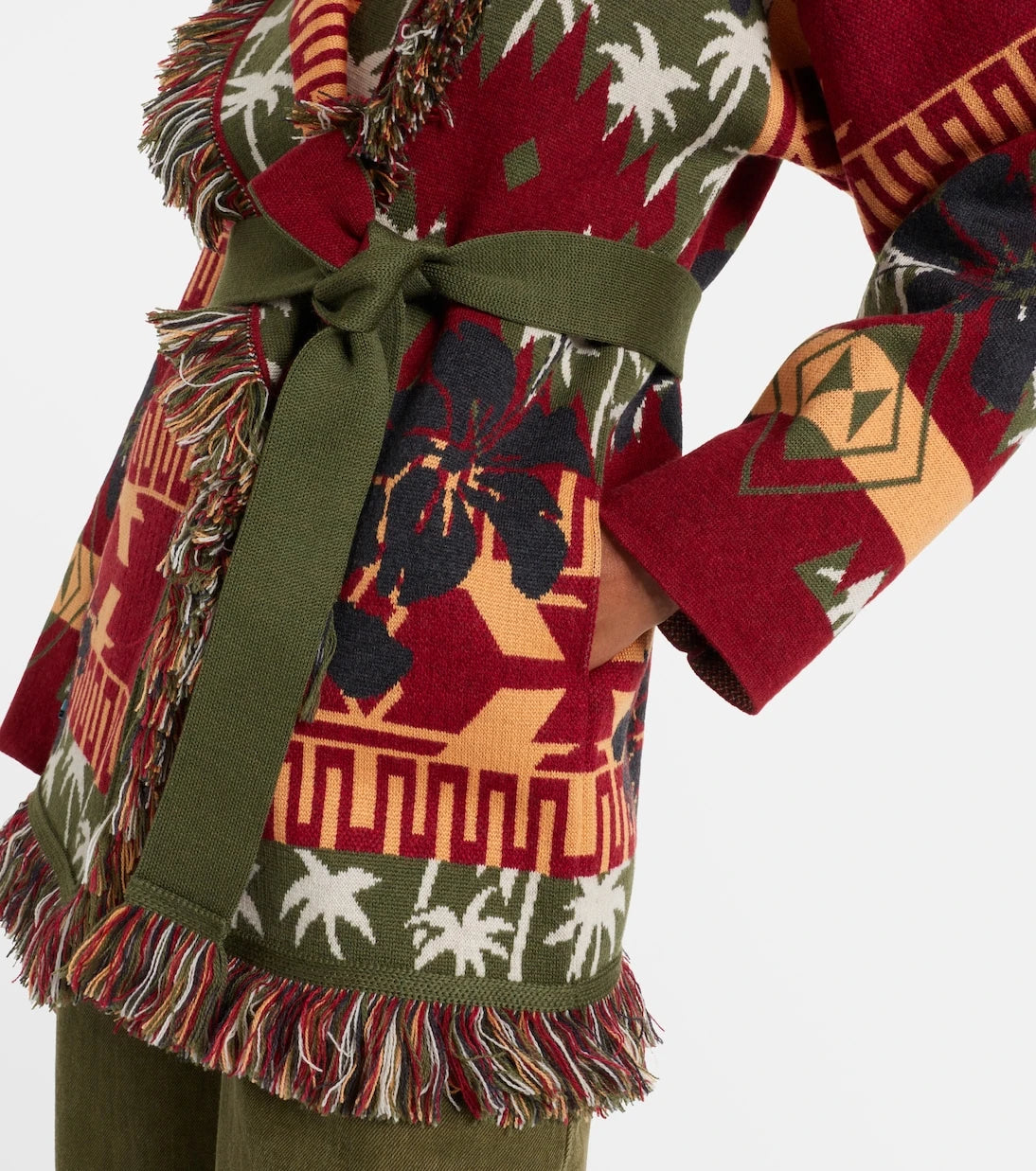 Alanui - Hibiscus Bloom virgin wool cardigan