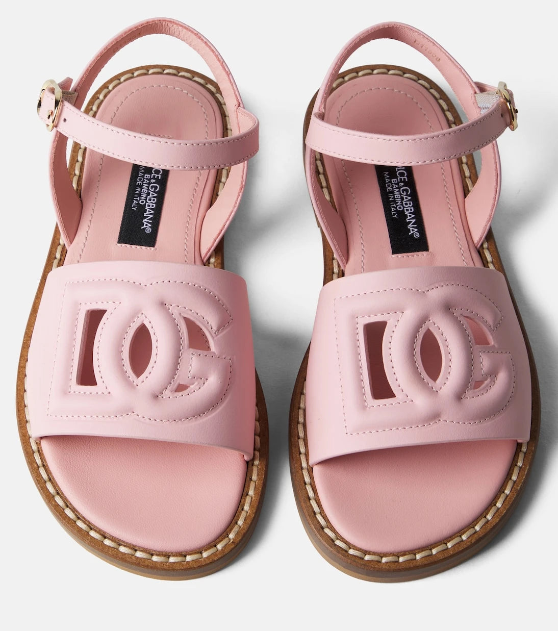 Dolce&Gabbana Kids - صنادل DG الجلدية