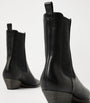 Brunello Cucinelli Black Leather Chelsea Heeled Boots 50