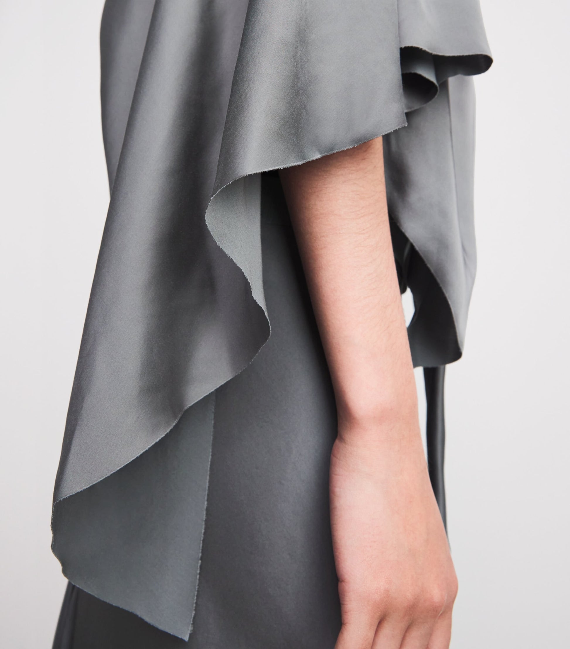 Rick Owens Blue Charmeuse Half-Moon Top