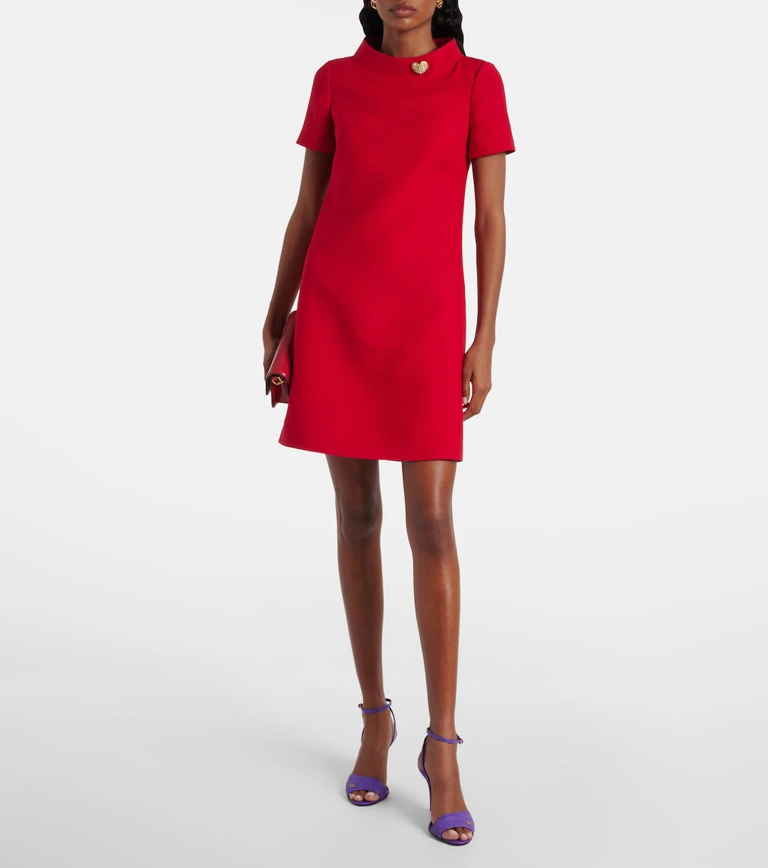 Valentino - Embellished wool and silk minidress