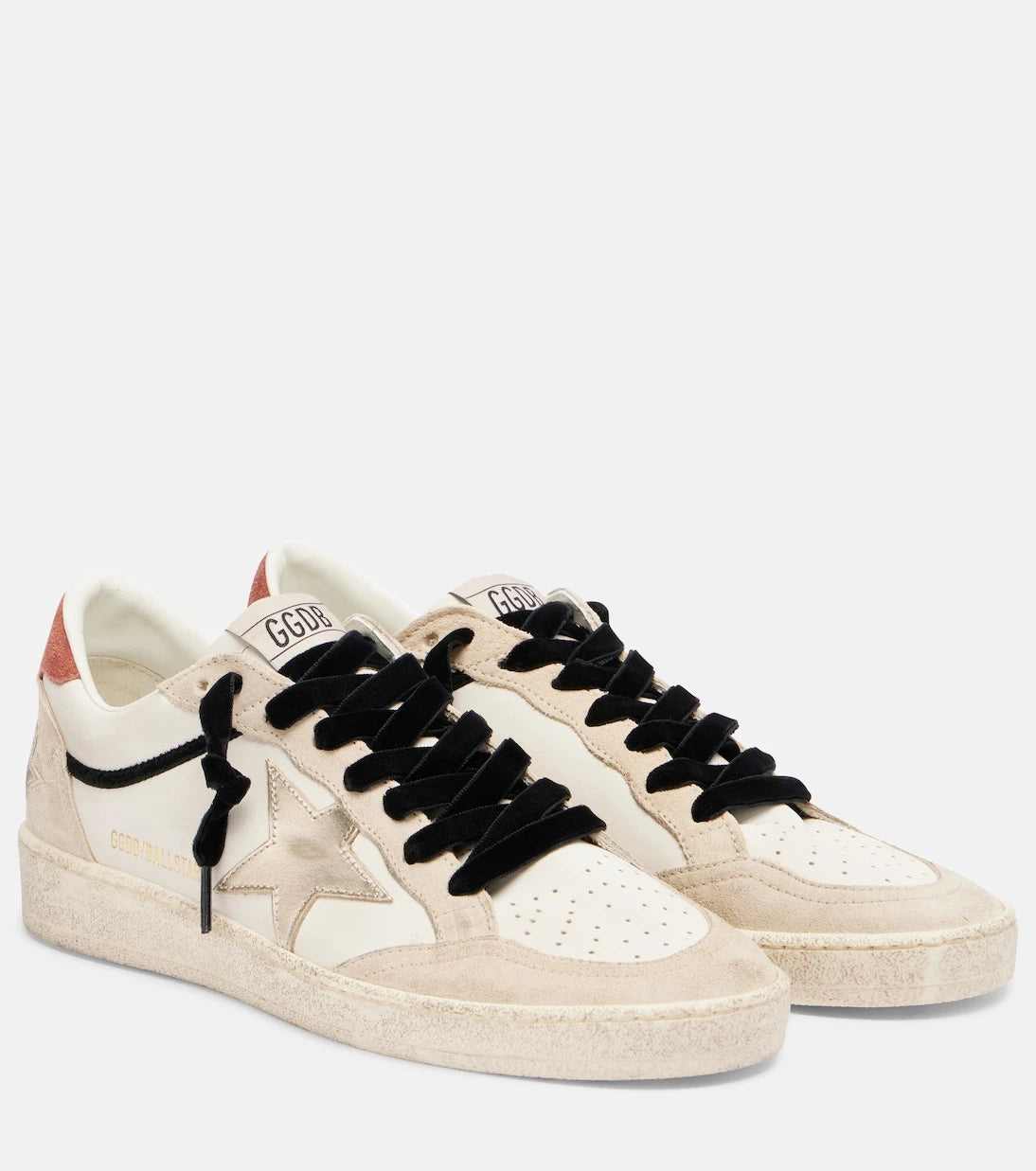 Golden Goose - Ball Star suede-trimmed leather sneakers