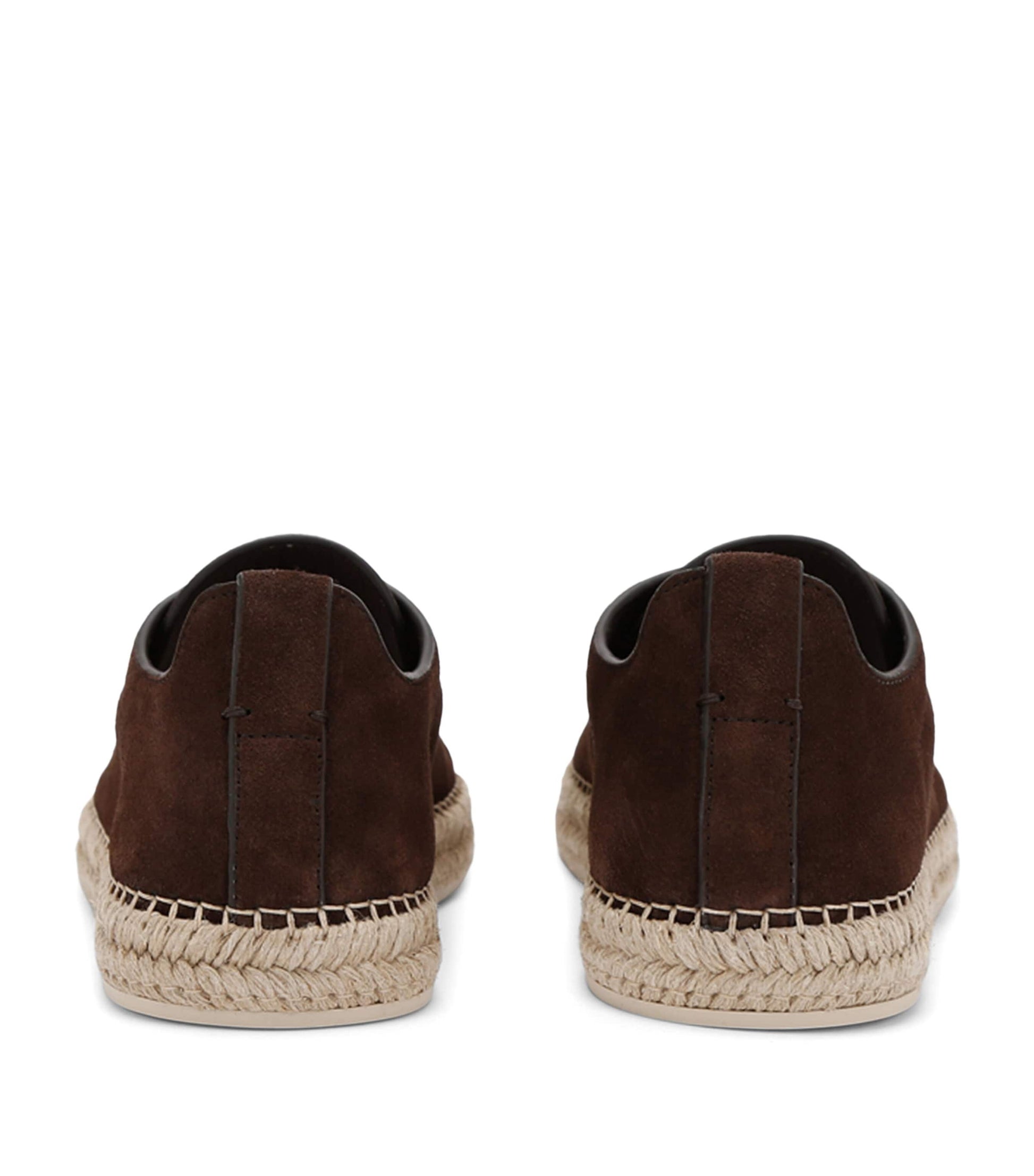 Suede Triple Stitch Espadrilles DARK BROWN