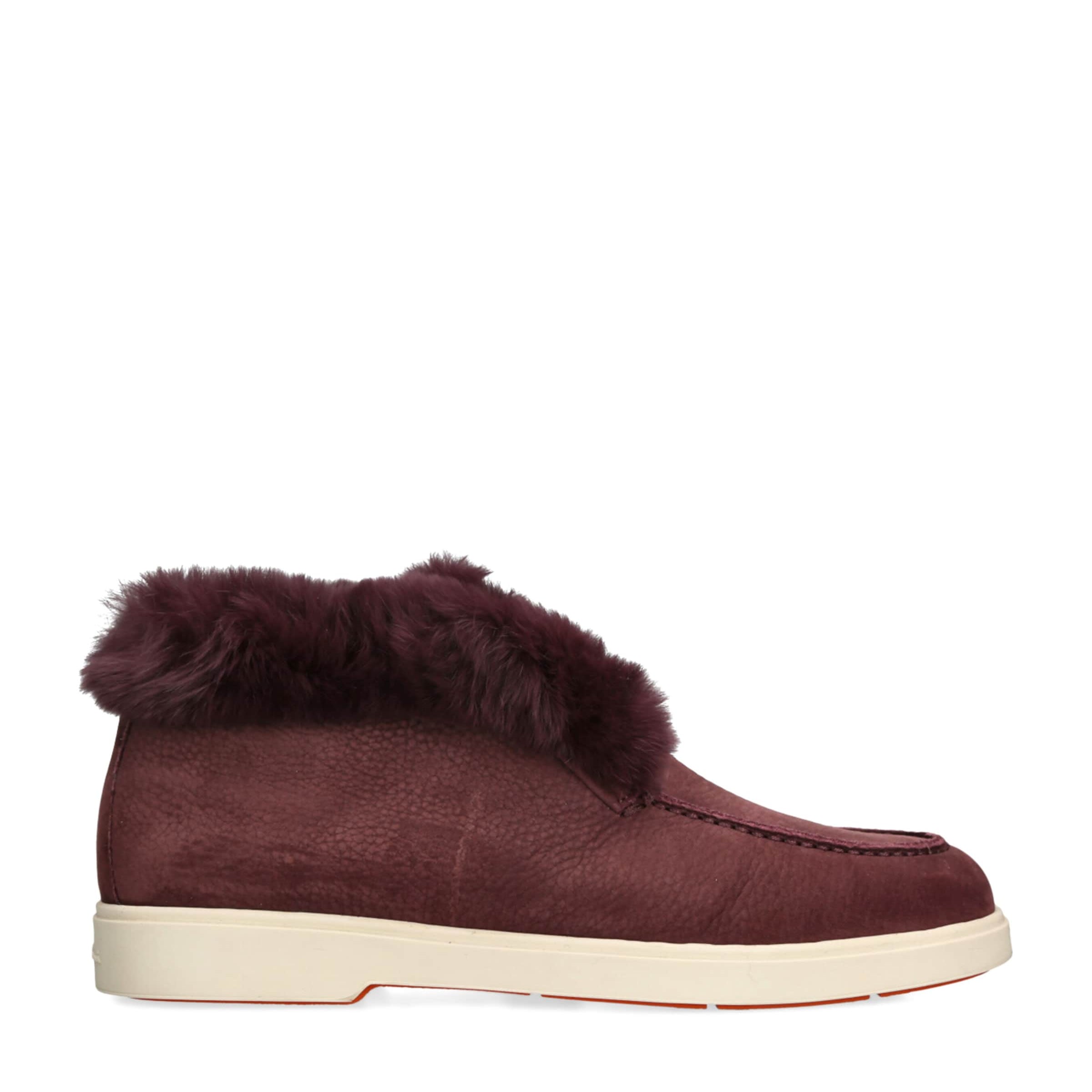 Burgundy Suede Hadeel Ankle Boots