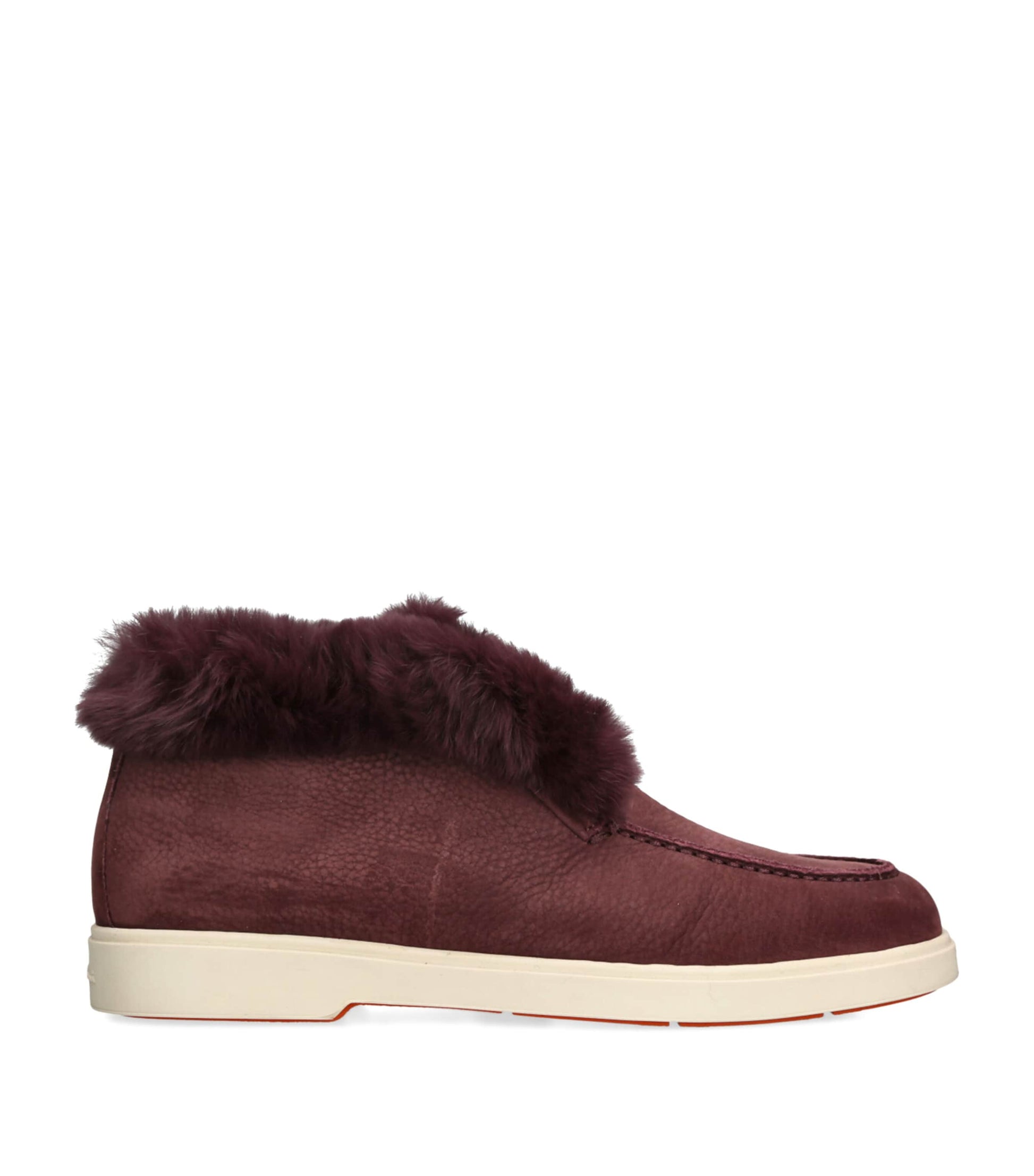 Burgundy Suede Hadeel Ankle Boots