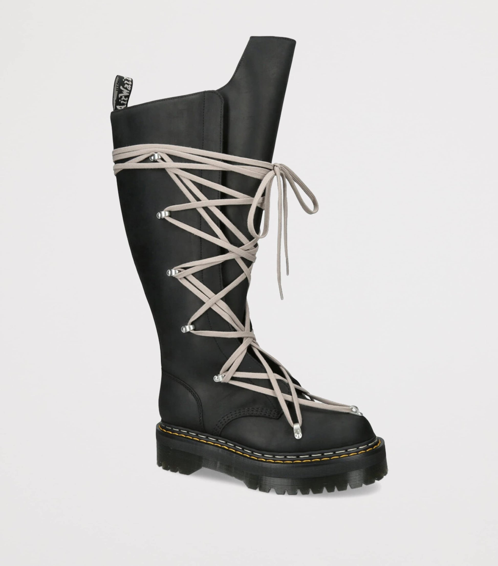Rick Owens x Dr. Martens Leather Quad Sole Pentacle Boots