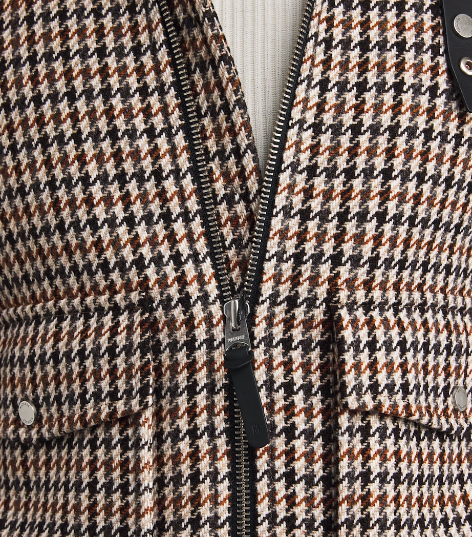 Mackage Grey Wool-Blend Houndstooth Rhett-HT Bomber Jacket