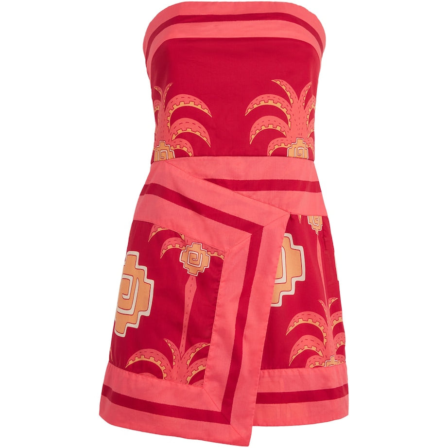 Johanna Ortiz Pink Cotton Raiz Ritual Mini Dress