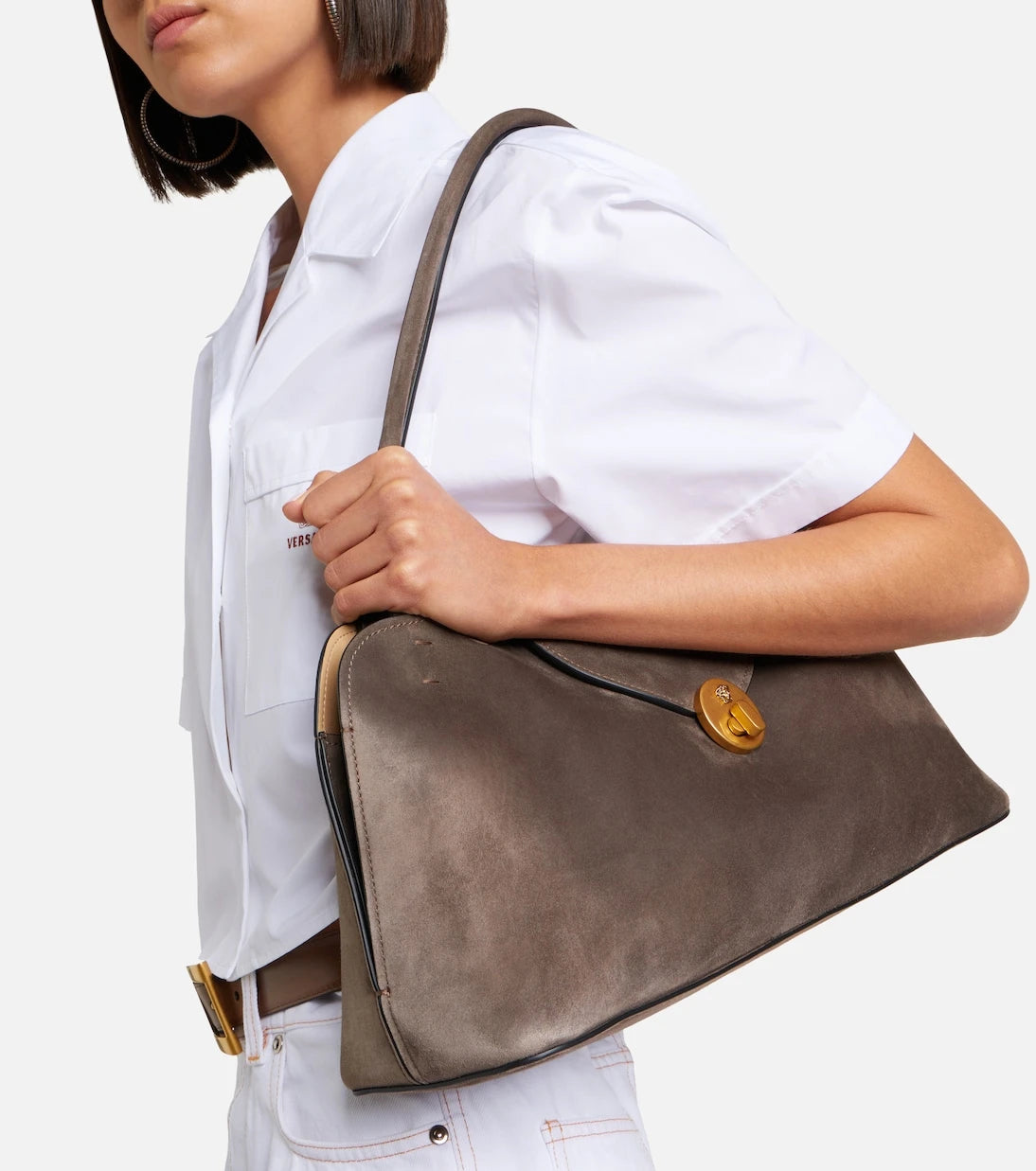 Versace - Vivian suede shoulder bag