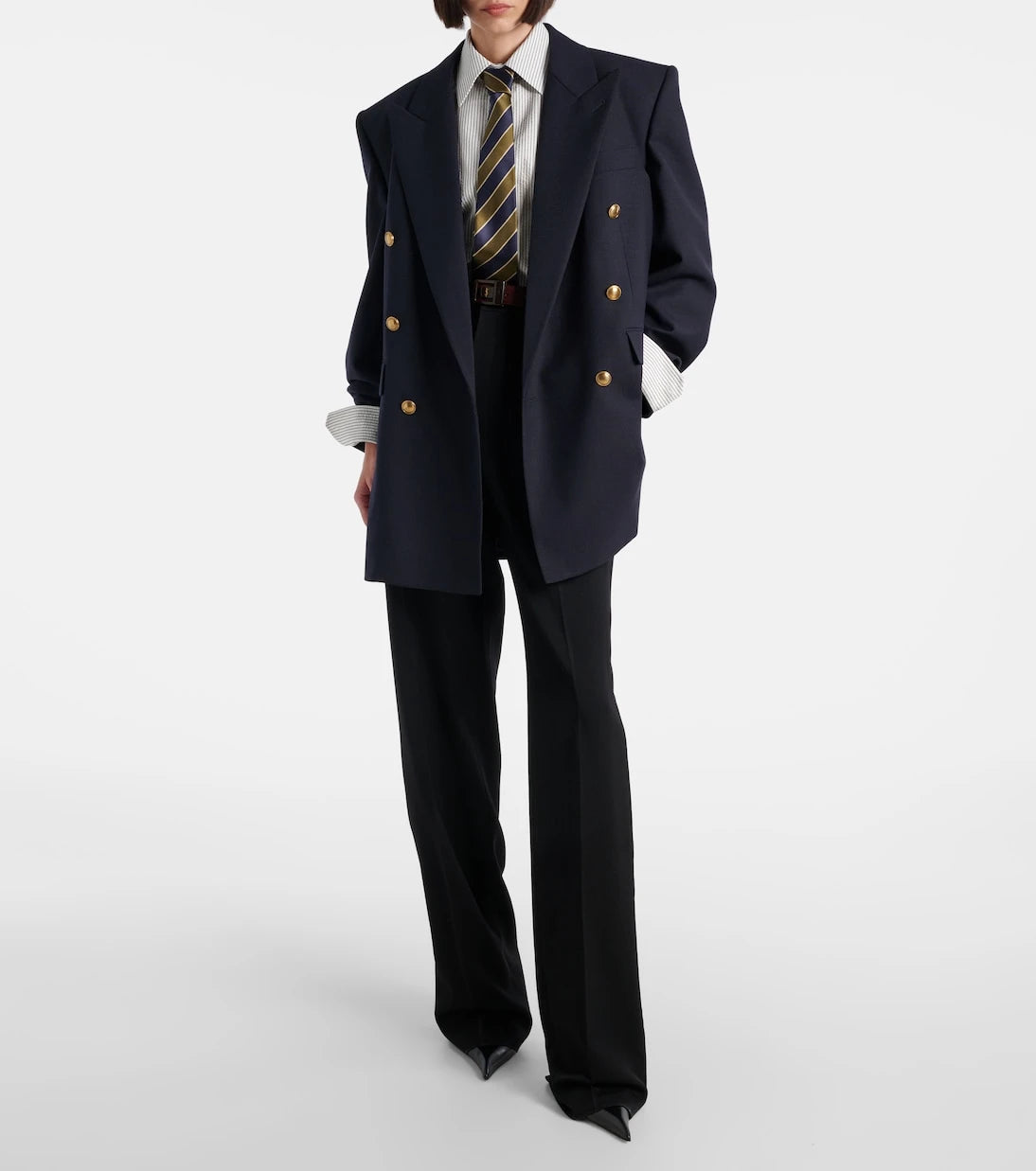 Saint Laurent - Double-breasted wool chiné blazer