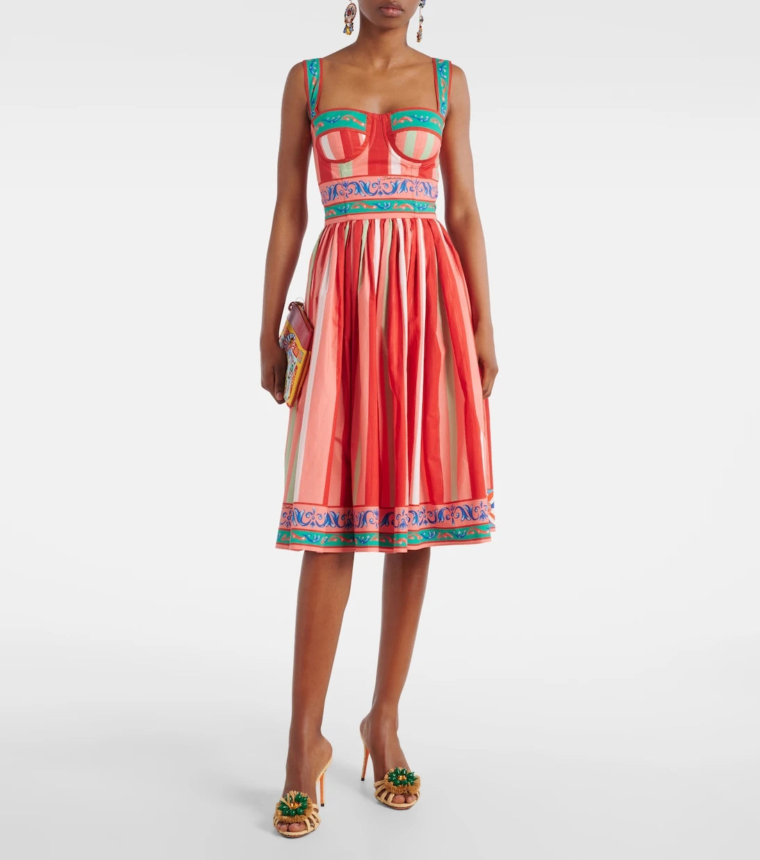 Dolce&Gabbana - Taormina striped cotton bustier dress