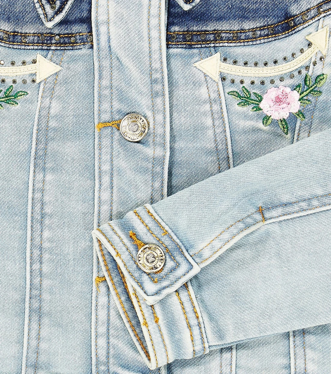 Monnalisa - Embroidered denim jacket