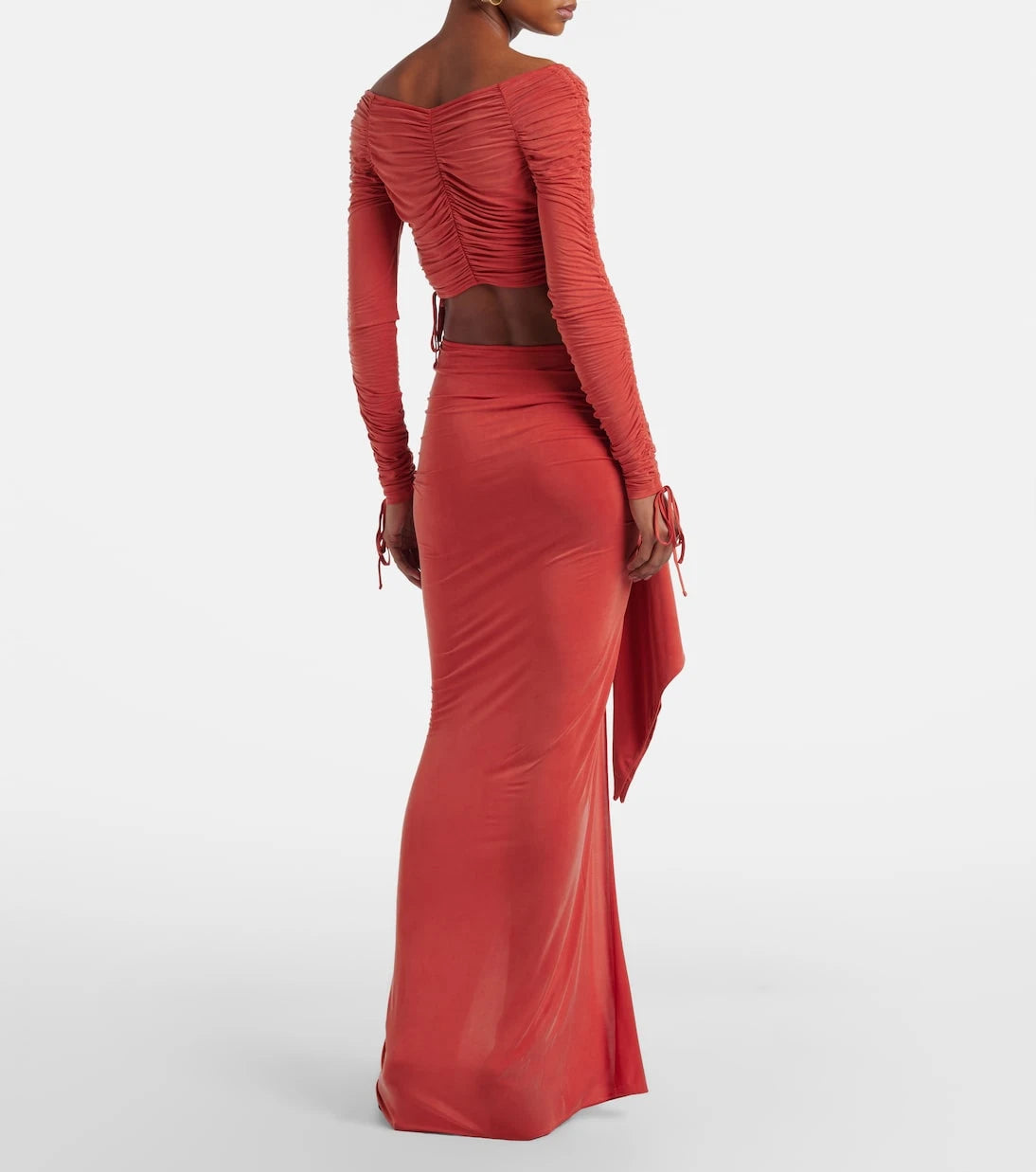 Balmain - Draped jersey maxi skirt