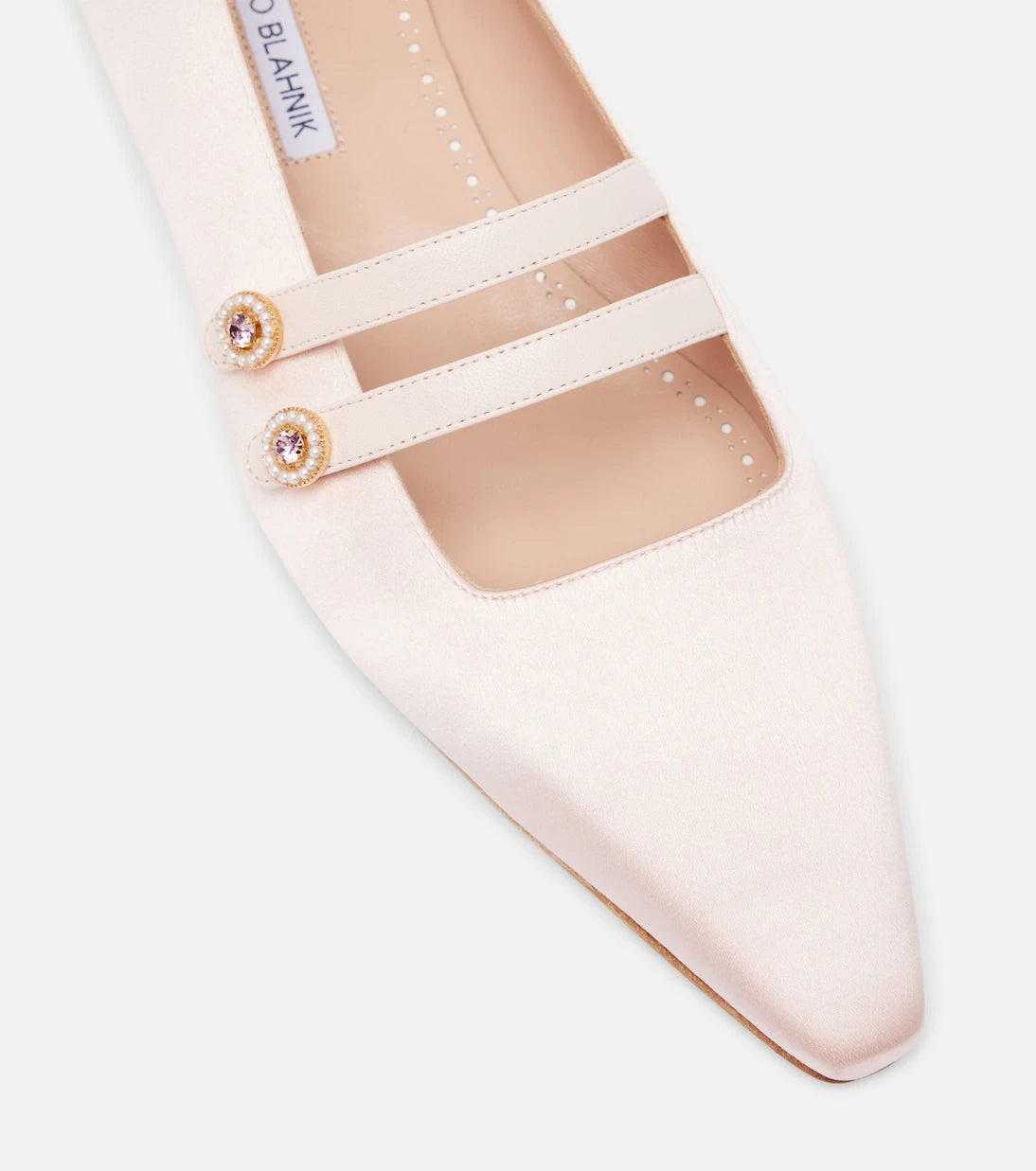 Manolo Blahnik - Polmana satin Mary Jane flats