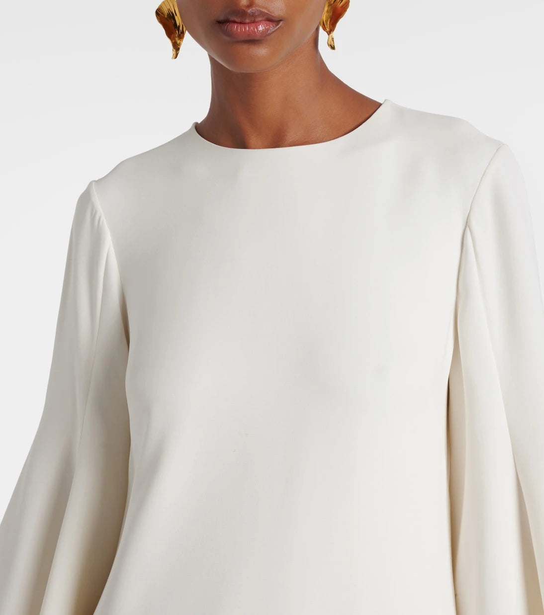 Oscar de la Renta - Lace-trimmed silk-blend georgette kaftan