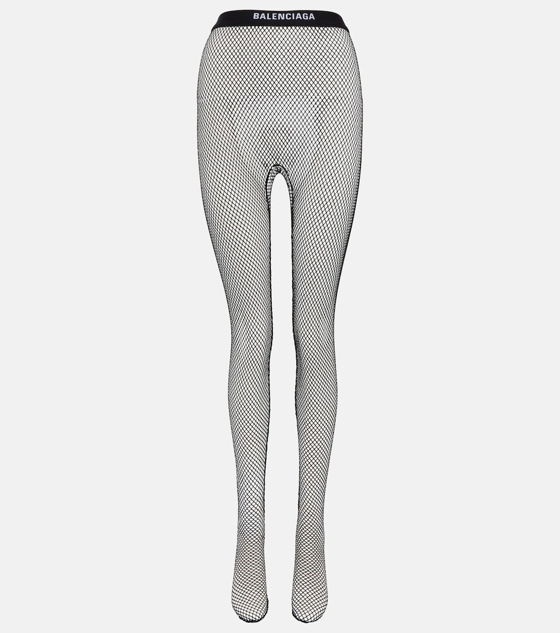 Balenciaga - Logo waistband fishnet tights