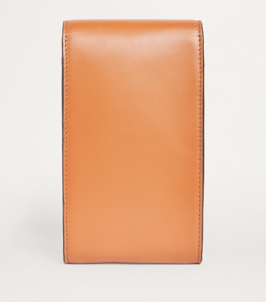 Tan Leather Phone Pouch Cross-Body Bag