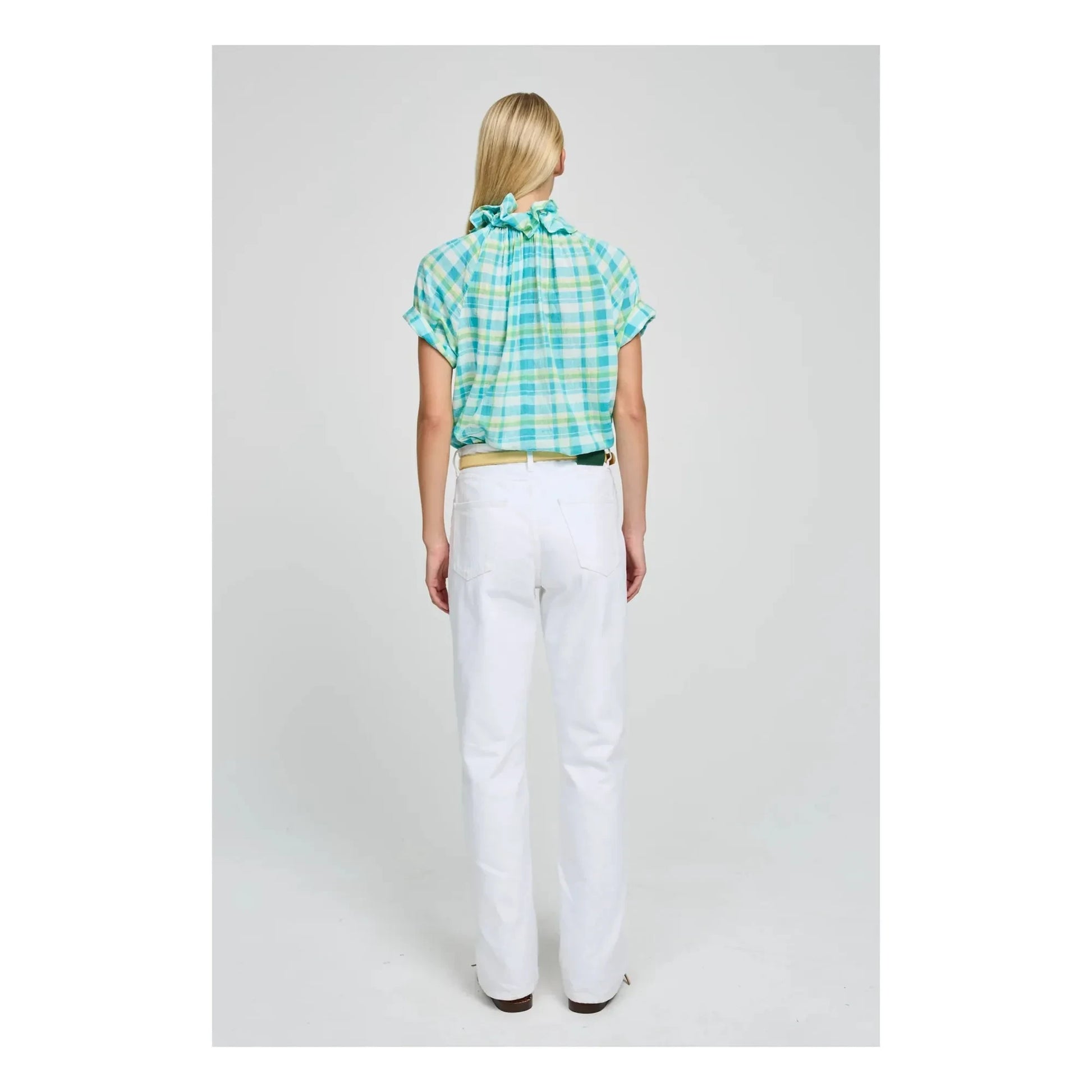 Laurence Bras - Cotton Snail Blouse | Turquoise
