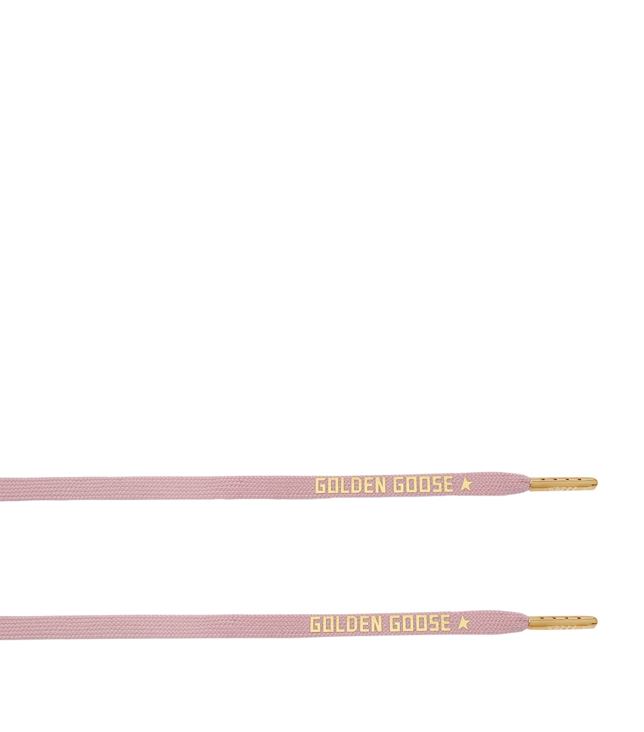 Golden Goose Pink Logo Print Laces