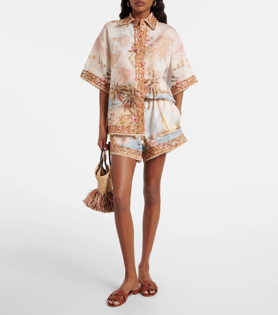 Zimmermann - Mahon printed linen shorts