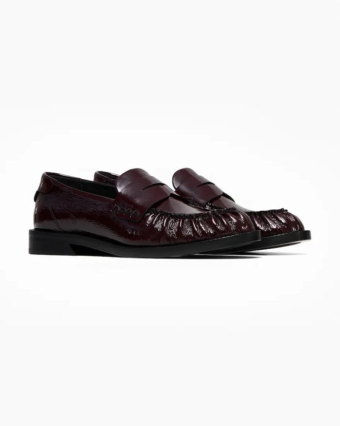 Vanda Novak мокасини дамски от кожа Greta Glossy Ruby