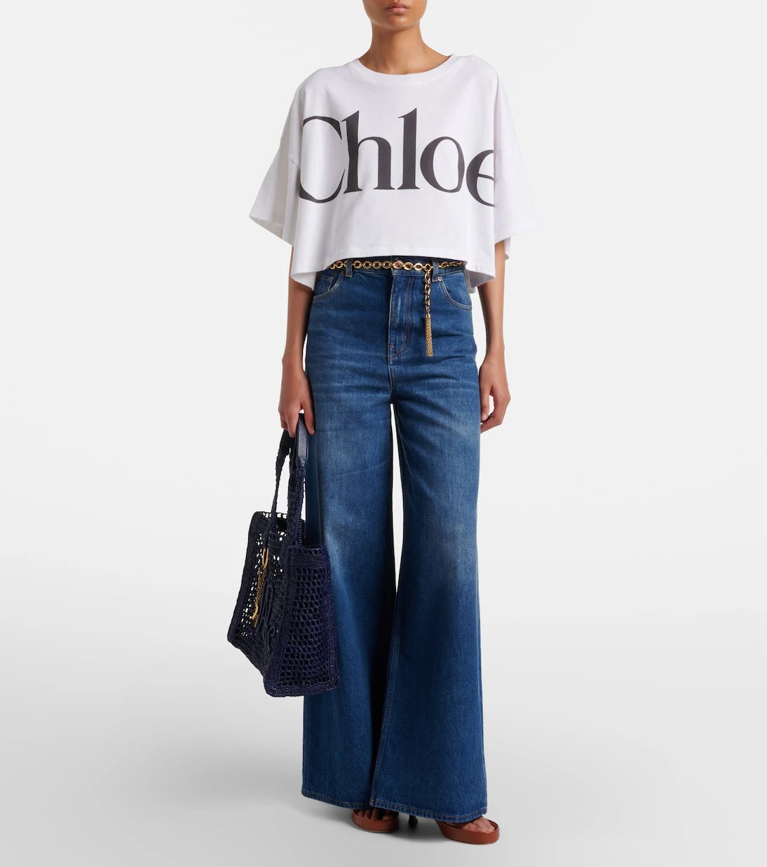 Chloé - Summer Banana East-West raffia tote bag