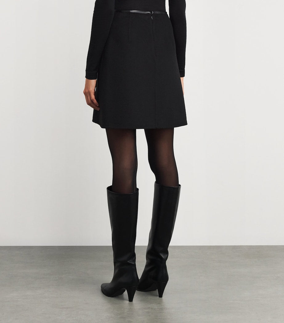 Black Wool-Cashmere Mini Skirt