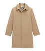 Saint Laurent Beige Cotton Gabardine Faux-Fur Lined Overcoat