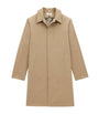 Saint Laurent Beige Cotton Gabardine Faux-Fur Lined Overcoat