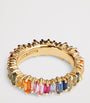 Yellow Gold and Rainbow Sapphire Bold Eternity Ring