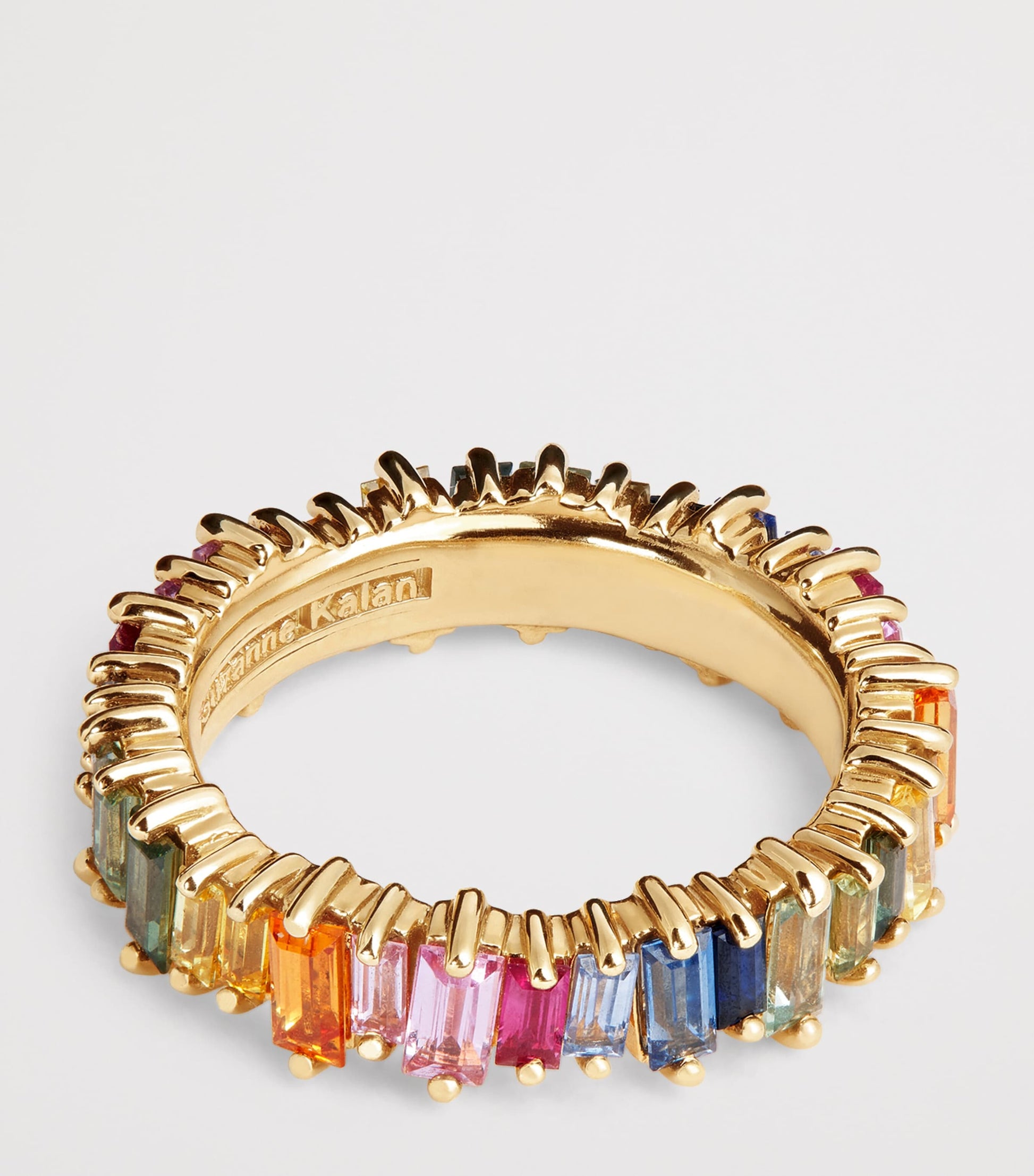 Yellow Gold and Rainbow Sapphire Bold Eternity Ring