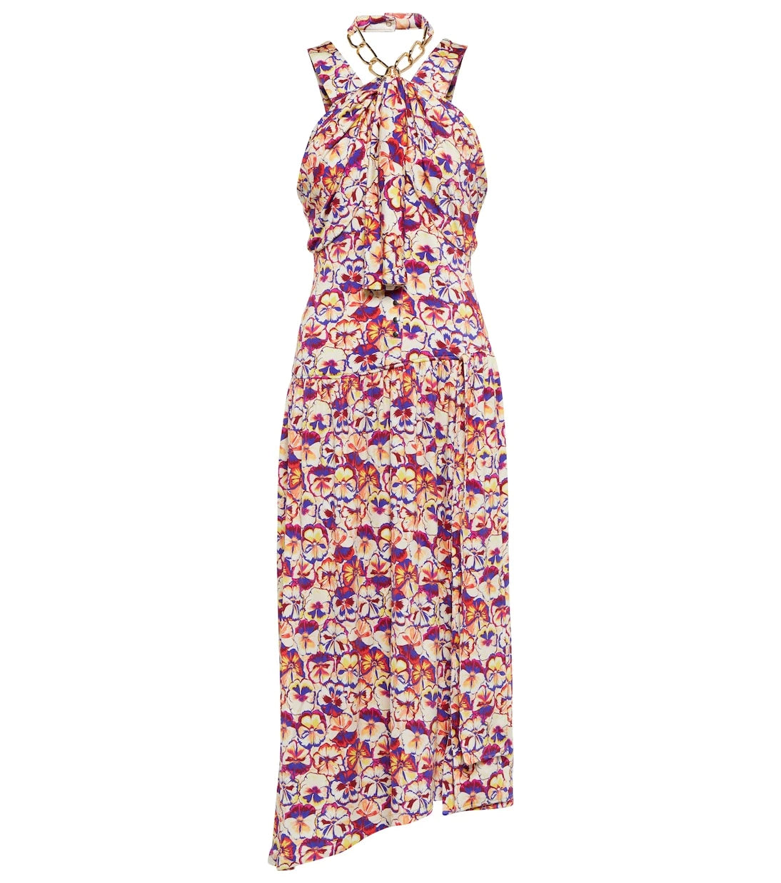 Rabanne - Chainlink floral jersey midi dress