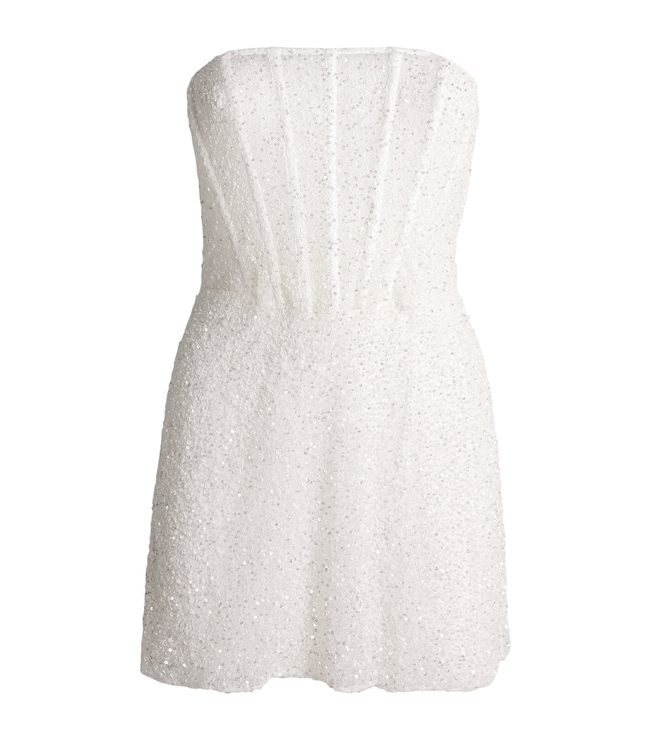Kiki de Montparnasse Ivory Tulle Sequin-Embellished Ange Mini Dress