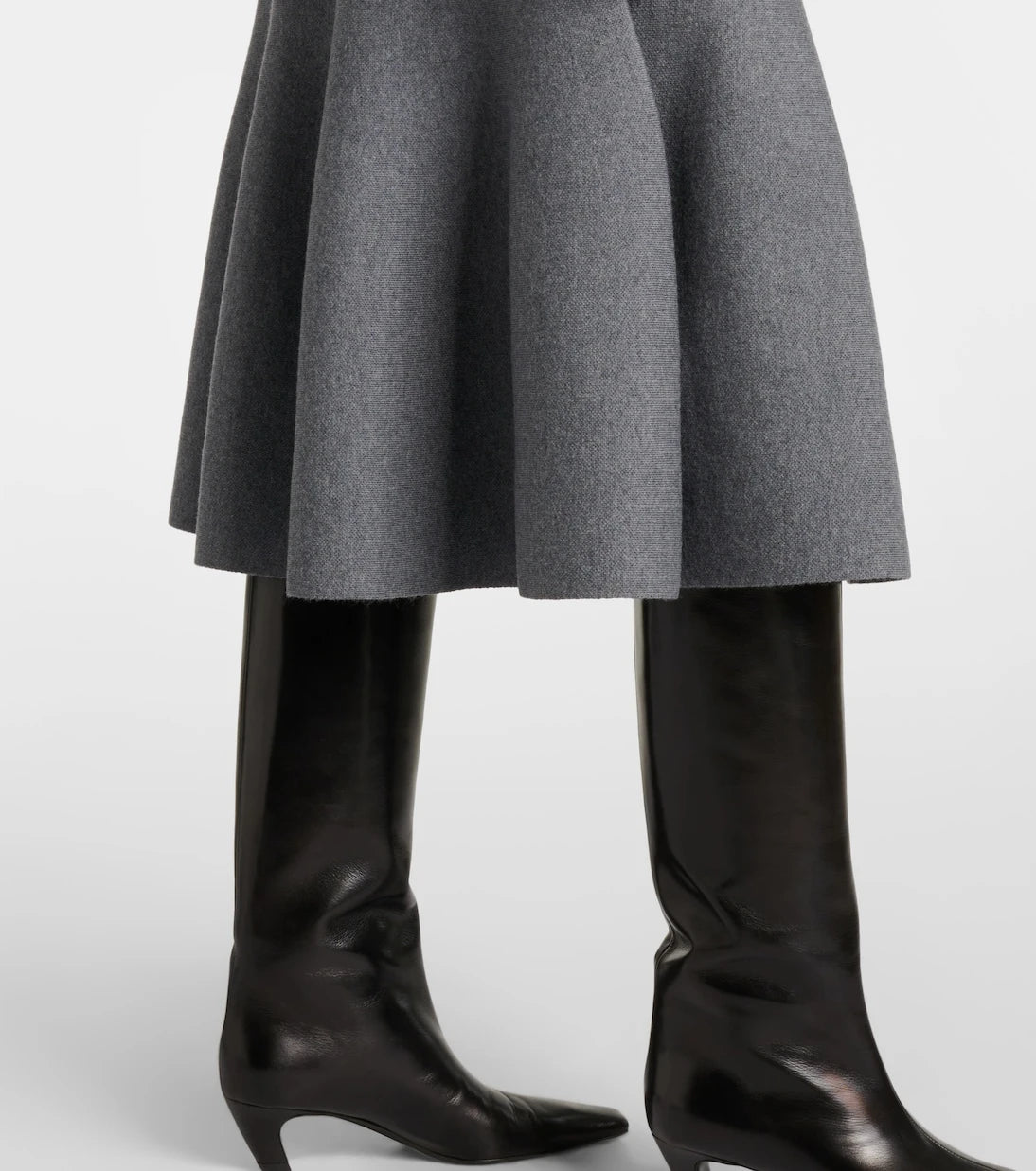 Khaite - Odil knitted wool-blend midi skirt