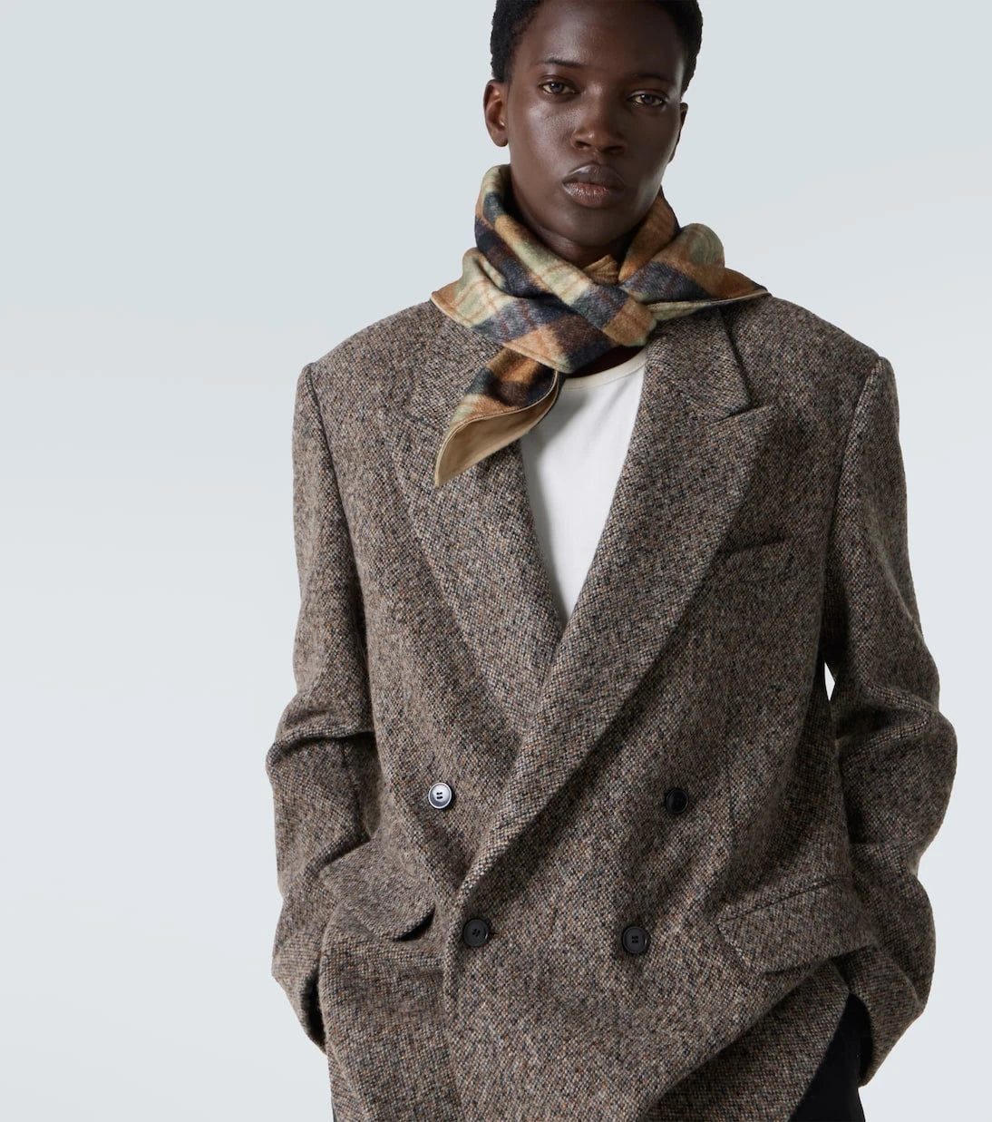 Dries Van Noten - Checked wool scarf