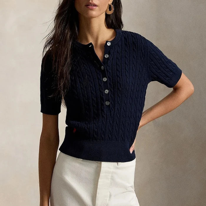 Polo Ralph Lauren kadın pamuk kısa kollu kazak