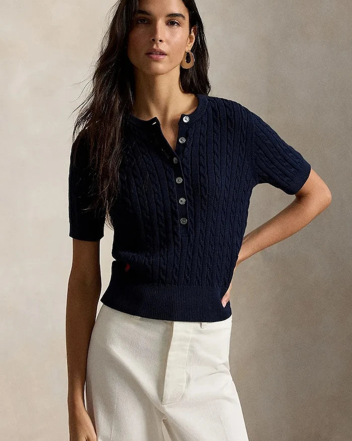 Polo Ralph Lauren kadın pamuk kısa kollu kazak