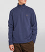 Navy Cotton Quarter-Zip Sweater