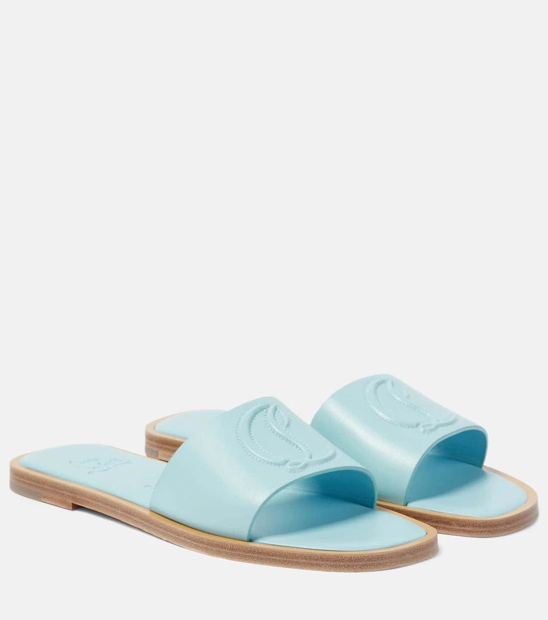 Christian Louboutin - CL embossed leather mules